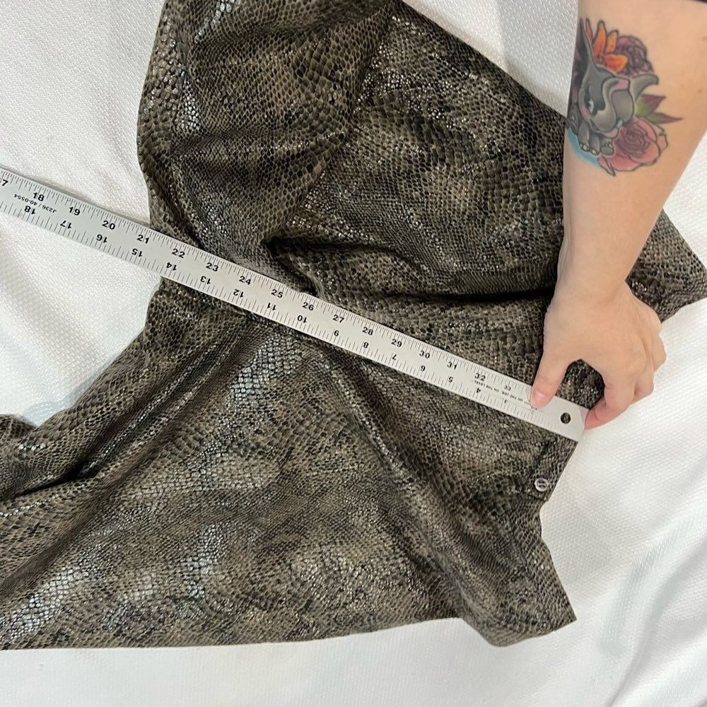 Vintage Harve Benard Dark Green Snakeskin Print High Rise Pants Womens 10 - Picture 4 of 7
